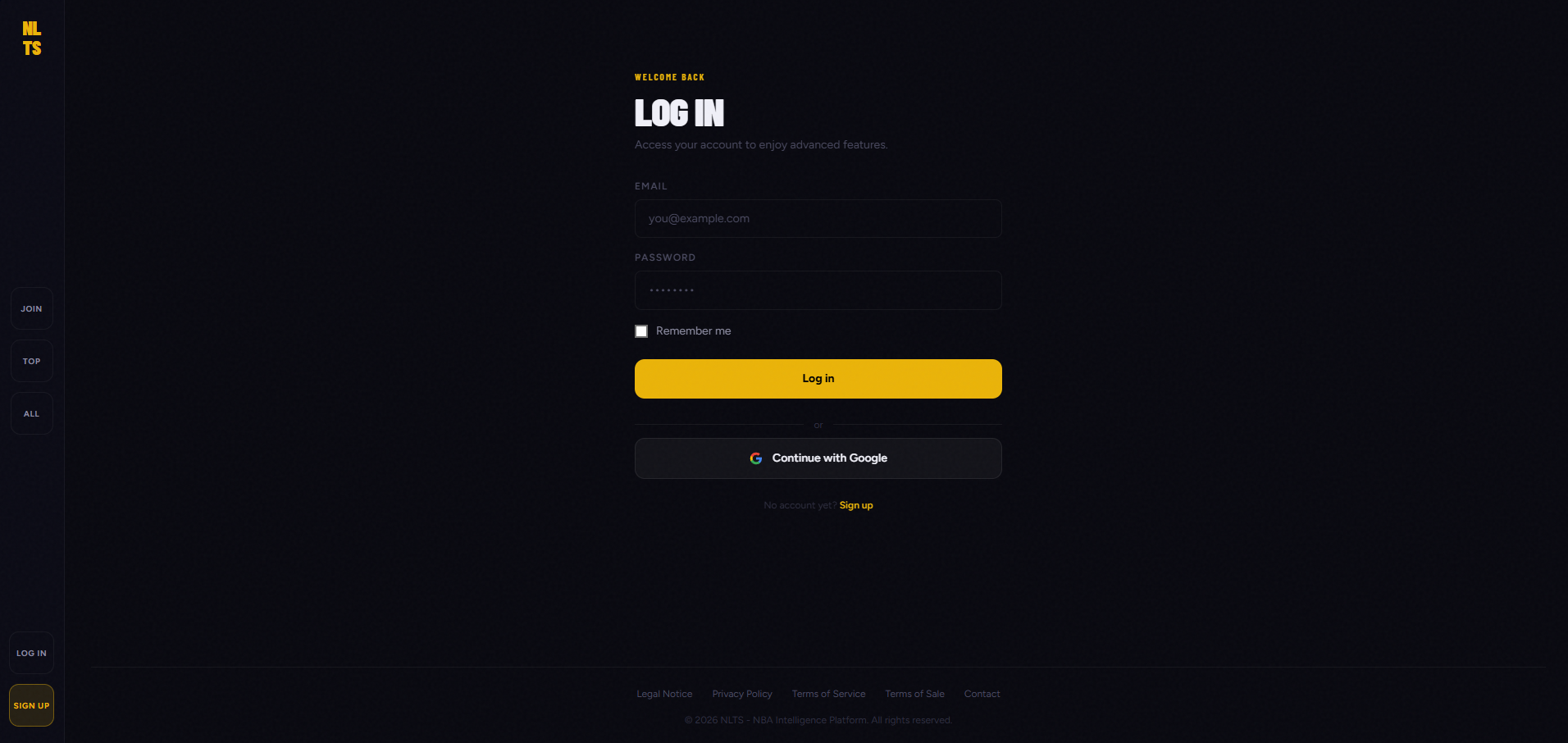NLTS — Login